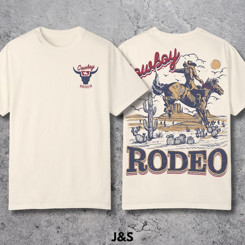 Cowboy Rodeo Vintage Graphic T-Shirt, Retro Cowboy Shirt, Oversized Rodeo T-Shirt, Vintage  T-shirt, sweater  Hoodie