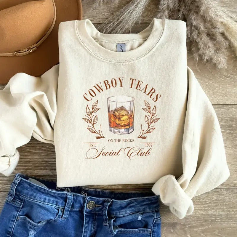 Cowboy Tears sweatshirt and Hoodie, Western clothing Sweatshirt, Country shirt, western tops, western outfits women
