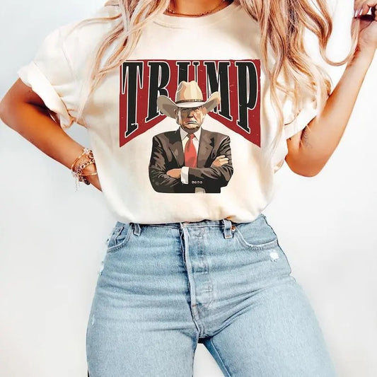 Cowboy Trump Shirt, Western Trump Shirt, Republican Shirt, Trump for President 2024 Shirt, Make America Great Again, MAGA Donald Trump Shirt