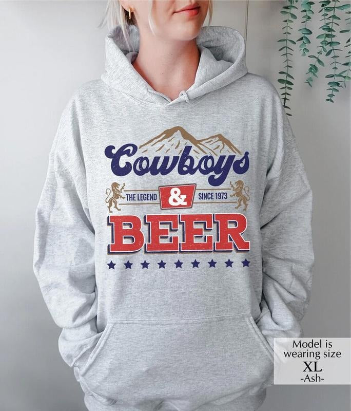 Cowboys And Beer Hoodies, The Legend Hooded Sweatshirt, Southern Sweatshirt, Alcohol Sweatshirt, Country Music Sweatshirt, Cowgirl