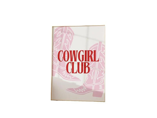 Cowgirl Club Cowboy Boots Art Print, Western Art Print, Preppy Cowgirl Decor Coastal Cowgirl Art, Cowgirl Dorm Decor, Gifts For Girls Wall Art Decor, Poster Prints No Frame, Wall Art Home Decor, Large Wall Art, Gifts For Birthday Christmas Xmas