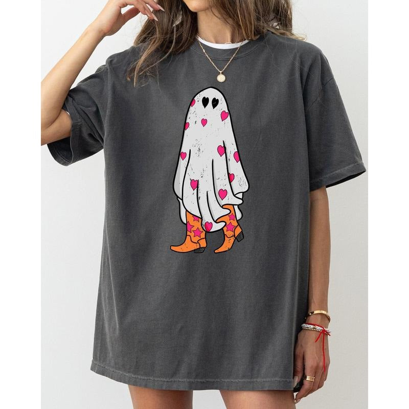 Cowgirl Ghost, Western, Skeleton, Witch, Skull, Funny, Spooky, Aesthetic, Meme, Halloween, Costume, Tshirt, Women's, Comfort Colors Tee, Spooky, Tshirt, Witch, Pumpkin, Ghost, Skeleton
