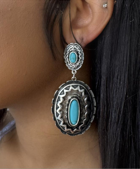 Cowgirl Teardrop Earrings - Classic Design with Round Shape and Lightweight Construction