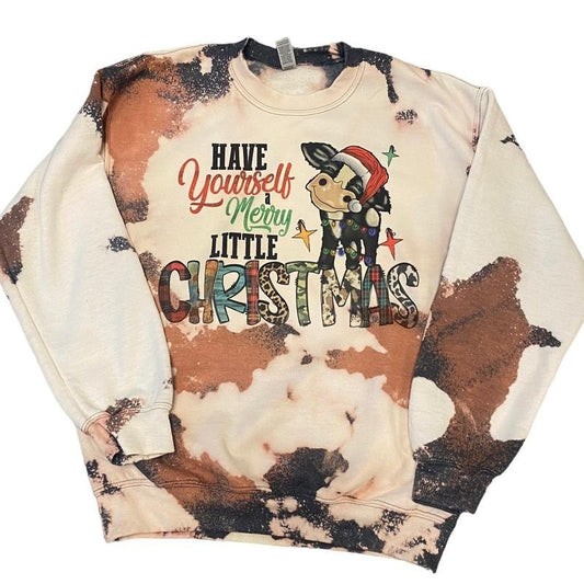 Cowhide Bleach Mooey Christmas Crewneck Sweatshirt