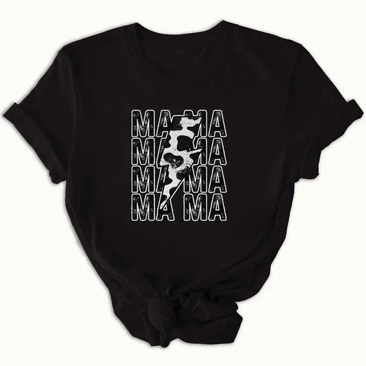 Cowprint Mama Cowboy Shirt, Gift For Woman and Man Unisex T-Shirt Casual Clothing