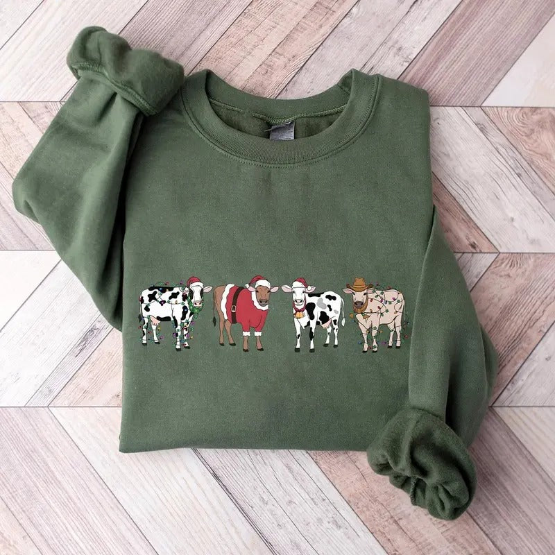 Cows Christmas Sweatshirt, Hoodie, Tshirt, Cute Christmas 2024 Gifts