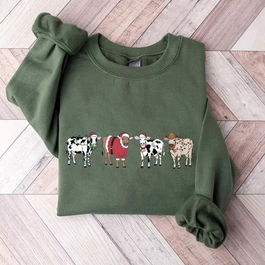Cows Christmas Sweatshirt, Hoodie, Tshirt, Cute Christmas 2024 Gifts