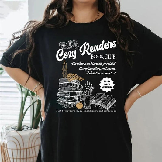 Cozy Girl Book Club Sweatshirt, Coffee And Book Lover, Fall Book, Cozy Reader, Autumn Fall Cozy Bookish Hoodie, Unisex Sweater Pullover Tee