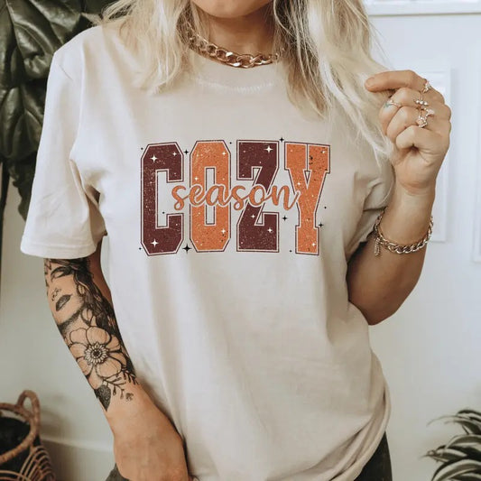 Cozy Season Fall Shirt. Relaxed Everyday Softstyle Unisex T-Shirt.