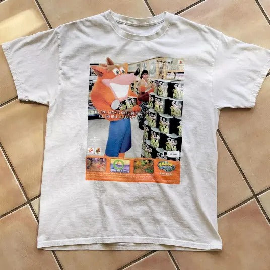Crash Bandicoot Ad Campaign Vintage Gaming Unisex T-shirt, Y2k Shirt, Gift For Men Women