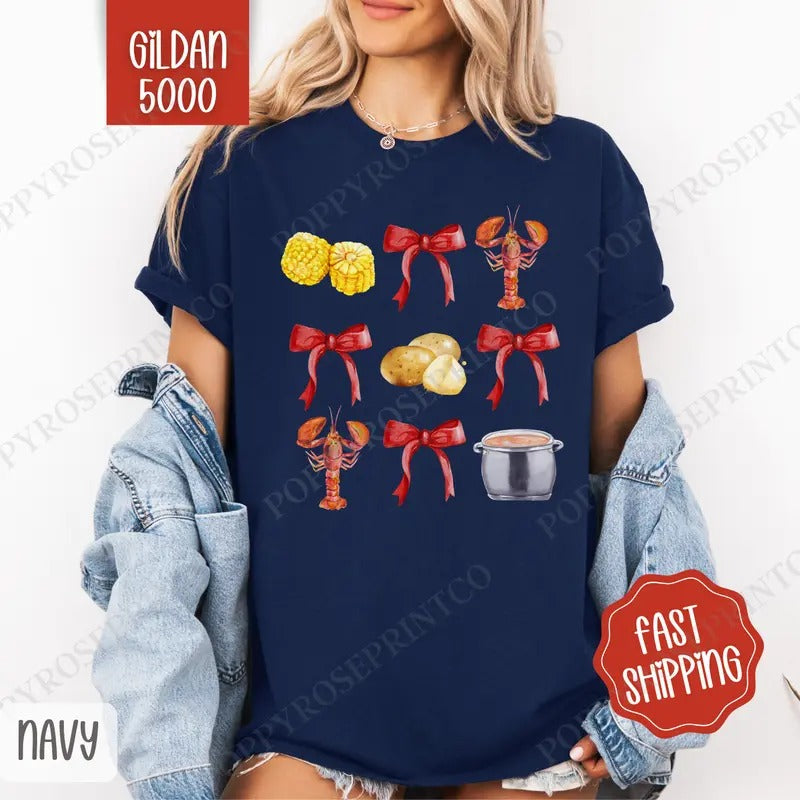 Crawfish Coquette Shirt Gildan, Crawfish Women's Tee, Cute Women's Tshirt Plus Sizes