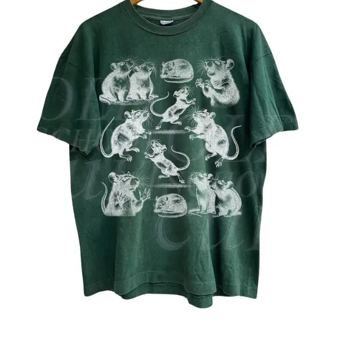 Crazy Rats Vintage 90s T-Shirt, Retro Medieval Rat Tshirt, Gothic Grunge Clothing, Horror Funny Rats Tee, Dark Academia Shirt, Rat Gifts,graphic tees, meme shirts, vintage clothing, unhinged shirts, men's vintage tees