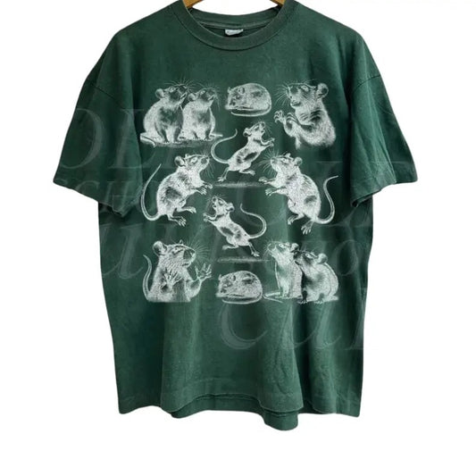 Crazy Rats Vintage Graphic 90s T-Shirt, Retro Medieval Rat Tshirt, Gothic Grunge Clothing, Horror Funny Rats Tee, Dark Academia Shirt, Rat Gifts