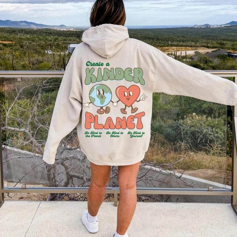 Create a Kinder Planet Hoodie DRG, Oversized Hoodei, Tumblr Hoodie, Aesthetic Hoodie, Aesthetic Hoodie DRG