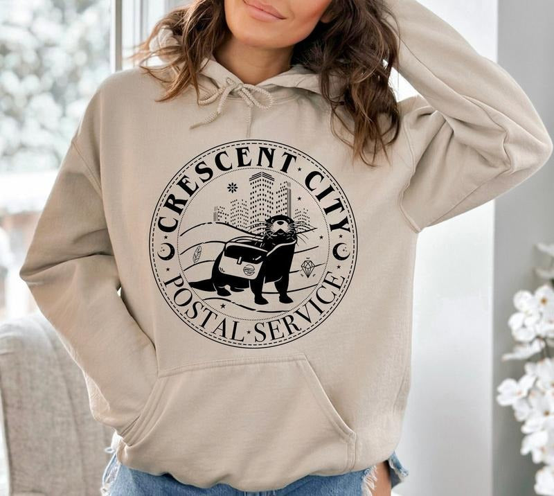Crescent City Postal Service Hoodie, House of Earth and Blood Shirt, Crescent City Otter Sweatshirt, SJ Maas Crescent City Shirt, Lunathion Sweatshrt, City of Starlight Shirt