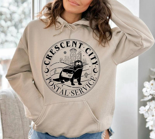 Crescent City Postal Service Hoodie, House of Earth and Blood Shirt, Crescent City Otter Sweatshirt, SJ Maas Crescent City Shirt, Lunathion Sweatshrt, City of Starlight Shirt