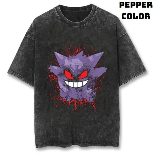 Crimson Gengar Vintage Tee, Gengar Shirt, Pokemon Shirt, Pokemon Merch, Pokemon Gengar Shirt, Ghostly Gengar, Funny Halloween Shirt, Anime Manga Shirt, Graphic Tee Shirt, Unisex T-Shirt, Gift For Fan Pokemon, Halloween Gifts Top Menswear
