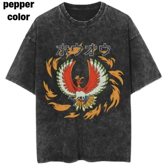 Crimson Ho-OH Vintage Tee, Ho-OH T-Shirt, Pokemon Graphic Tees, Sweatshirt, Unisex Anime Shirt Menswear Womenswear Streetwear Tropical T-Shirt