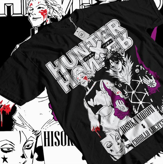 Crollo x Hisoka T-Shirt S-4XL Hunter X Hunter Manga Strip Anime Gift Shirt Tshirt S-4XL