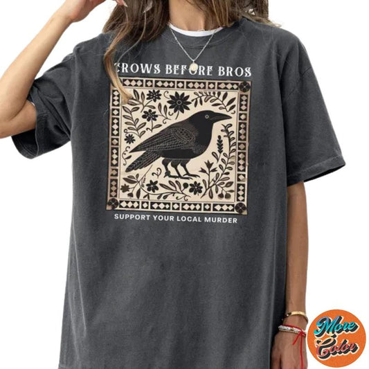 Crows Before Bros Support Local Murder Movie Vintage Shirts, Cotton Unisex T-Shirt, Crew Neck, Size S- 3XL, Menswear Top, Womenswear Top Underwear Streetwear