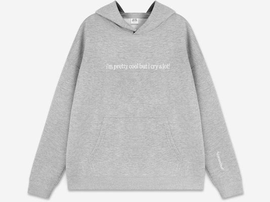 Cry A Lot (Wipe Tears Here) Hoodie DRG Grey