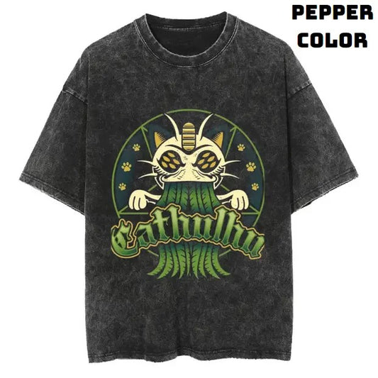 Cthulhu Cat Pokemon Vintage Tee, Meowth Shirt, Pokemon Shirt, Vintage Pokemon Anime T-shirt, Anime Manga Shirt, Cute Shirt, Vintage Graphic Tee, Unisex T-Shirt, Gift For Fan Pokemon, Crewneck Short Sleeve Shirt Top Menswear Streetwear