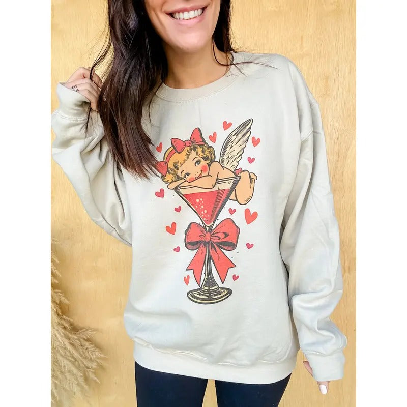 Cupid Martini Graphic Top
