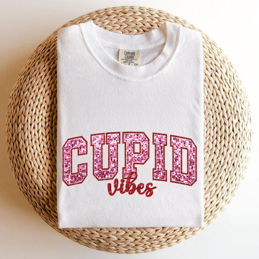 Cupid Vibes, Collegiate, Love, Comfort Colors Tshirt, Valentine's Day, Valentine's Day Comfort Colors Tshirt, Women's Graphic Tee, Love, Heart, Cupid