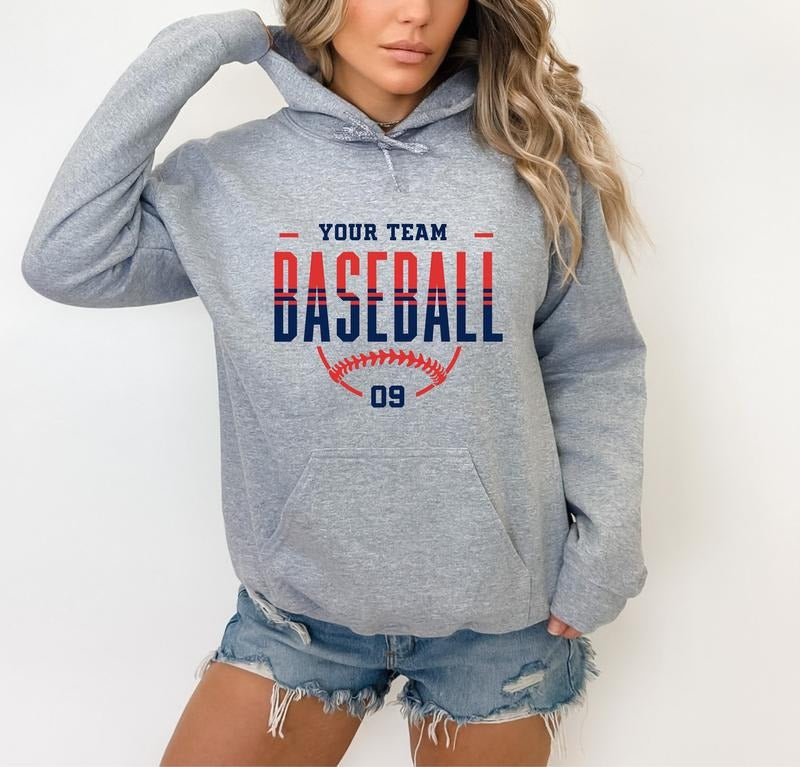 Custom Baseball Hoodie, Personalized Baseball Sweatshirt, Baseball Team Name Hoodie, Baseball Sweatshirt, Game Day  T-shirt, sweater and Hoodie