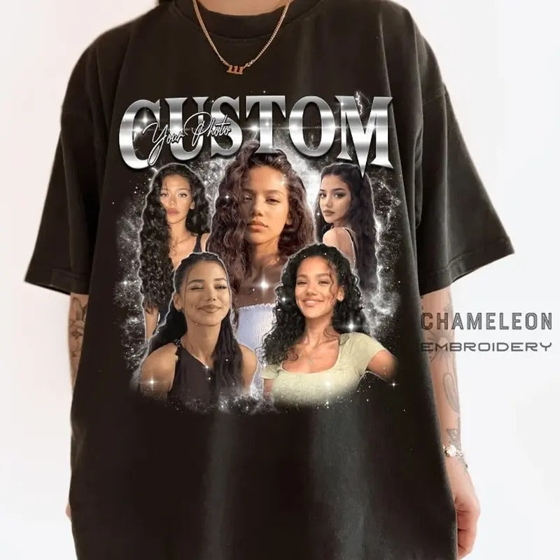 Custom Bootleg T-Shirt, Shirt With Girlfriend Face, Custom Photo Vintage T Shirts, Custom Your Own Bootleg Idea, Women's Custom Tee