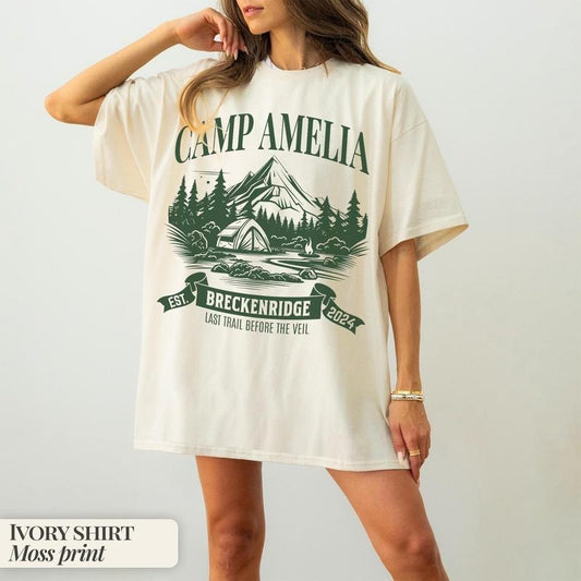 Custom Camp Bachelorette Party Shirt Vintage Camping Bachelorette Tshirt Mountain Bride Tee Camp Themed Bachelorette Hiking Bridal Party