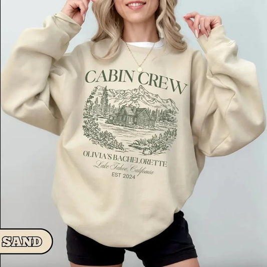 Custom Camp Bachelorette Party Sweatshirt, Mountain Bride Camp, Hiking Bridal Party gifts, Lake Themed bach party Crewneck