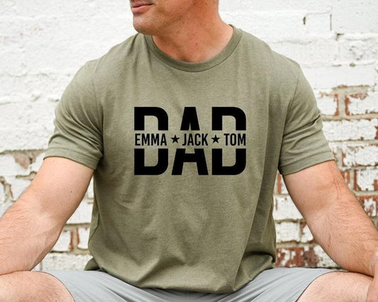 Custom Dad Shirt With Kids Names, Dad T-Shirt, Personalized Dad Sweatshirt, Father's Day Shirt, New Dad Shirt, Daddy Shirt, Birthday Gift Dad Tee