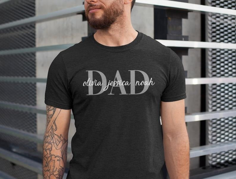 Custom Dad T Shirt Hoodie Sweater With Kids Names Custom Dad Shirt Personalized Shirt For Dad Father's Day Shirt New Dad Gift Birthday Gift Dad