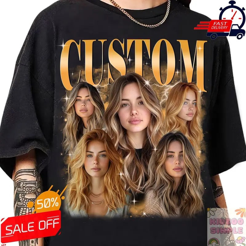 Custom Girlfriend Shirt, Custom Bootleg Rap Tee, Custom Girlfriend Face Graphic Shirt, Custom Vintage Graphic 90s Shirt,Valentine's Day Gift
