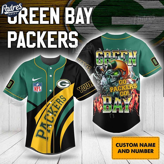 Custom Green Bay Packers NFL Baseball Jersey Style - Padres Jersey Oasis: Elevate Your Baseball Style Game