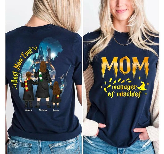 Custom Manager Of Mischief Mom Shirt, Best Mom Ever Sweater, Magical Mom TShirt, Mama Shirt, Fantastic Mama Shirt, Wizard Mom Outfit, Funny Mom Shirt