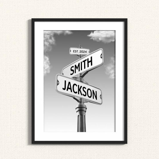 Custom Name Vintage Street Sign Canvas Print, Best Gift For сOuple, Gifts For Wife Husband, Poster Prints No Frame, Custom Name, Wall Hanging Decor, Gifts For Birthday Christmas Anniversary