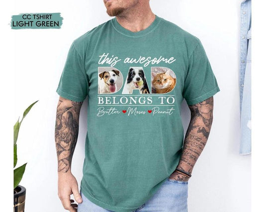 Custom Pet Picture Shirt for Dad, Pet Dad Father's Day Gifts, Dog Dad Shirt, Cat Dad Shirt, Gift for Husband Pet Lover, Shirt with Pet Names