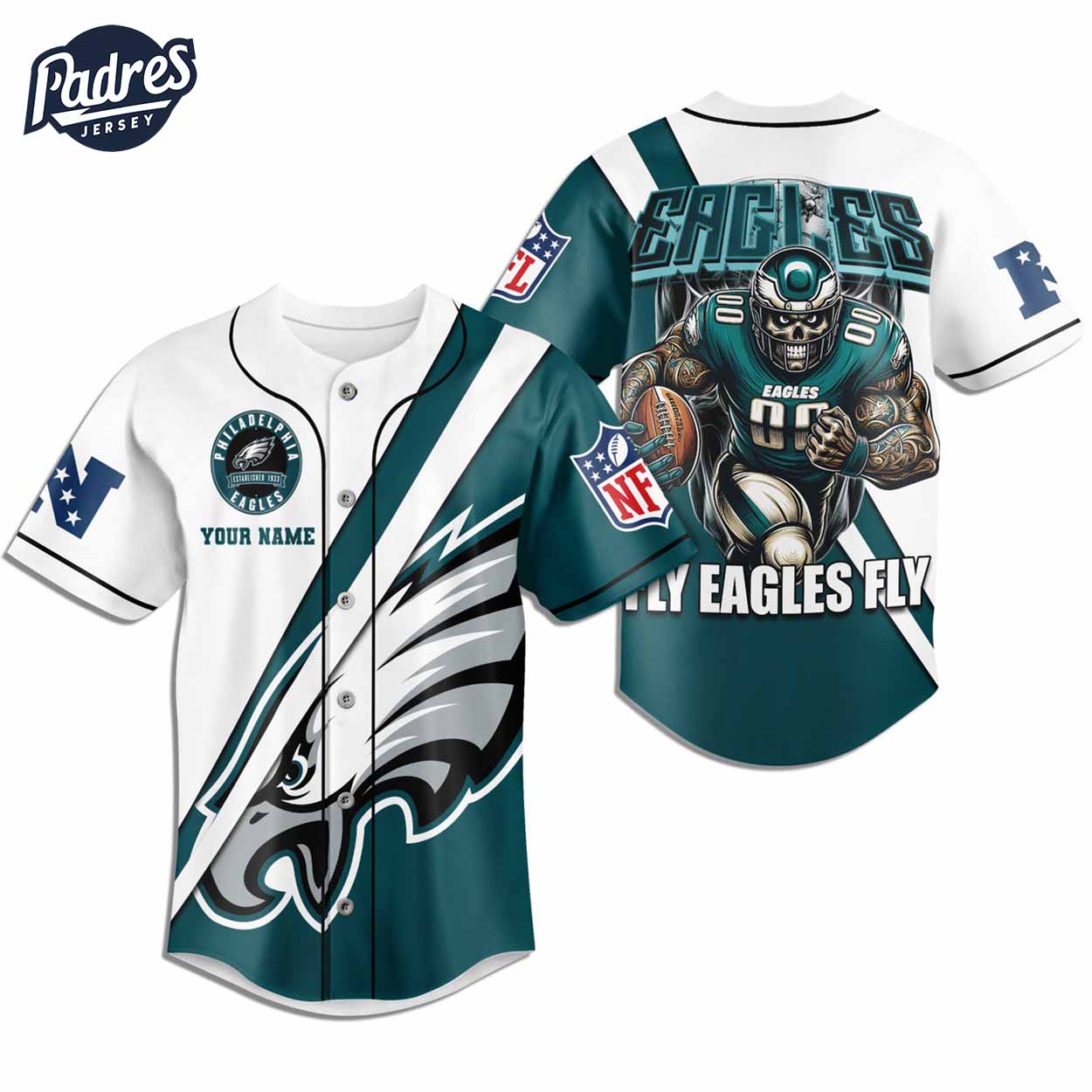 Custom Philadelphia Eagles Football Mascot Baseball Jersey - Padres Jersey Oasis: Elevate Your Baseball Style Game