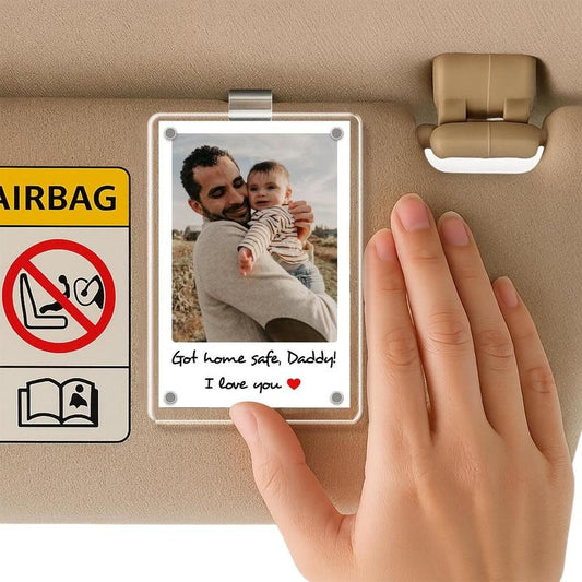Custom Photo Car Visor Clip, Fathers Day 2025 Gift, Dad Gift from Kids, Bonus Dad Gift, Gift For Husband, New Dad Gift,Godfather Gift Idea