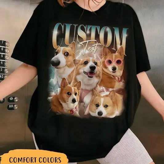 Custom Photo Dog Bootleg 90s Shirt, Custom Bootleg Rap Tee Shirt, Custom Pet Photo Your Own Bootleg Shirt, Change Design Herestyle{n002}2