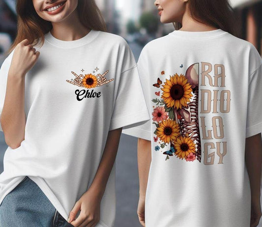 Custom Radiology Skeleton Nurse Shirt, Personalized RAD Tech Tee Best Price