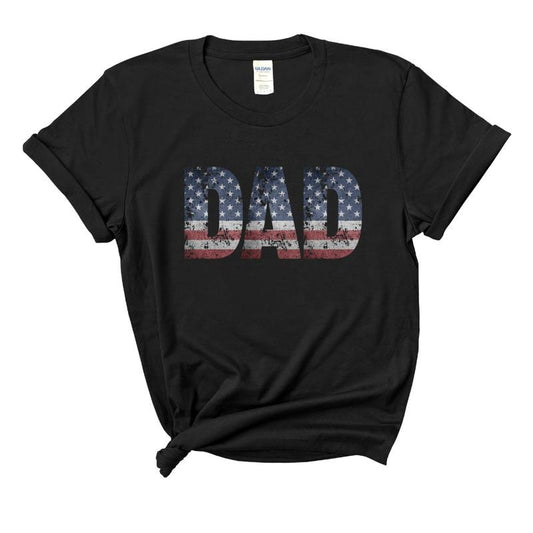 Custom USA Flag T-shirts - Great Fathers Day Gift - Choose Any Words Menswear Personalized