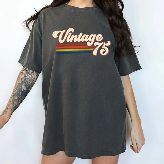 Custom Vintage Birthday Gift, Personalized Birth Year Comfort Colors Shirt, Retro Style Graphic Tee, Vintage Gift For Mom, Personalized Birthday Gifts