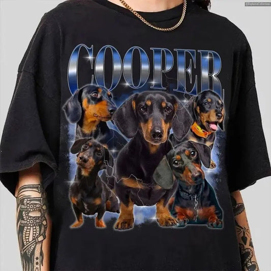 Custom Vintage Pet Shirt - Personalized Pet Rap Tee, Retro 90s Graphic T-Shirt, Dog Cat Lover Apparel, Custom Pet Face Design , Global Trending Outfits
