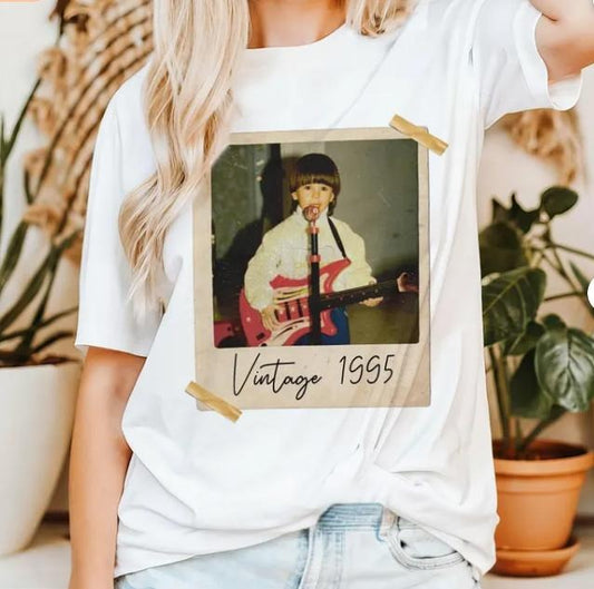 Custom Vintage Photo And Year, Custom Shirt With Picture Personalized 30th Birthday Gift Vintage 1995 shirt