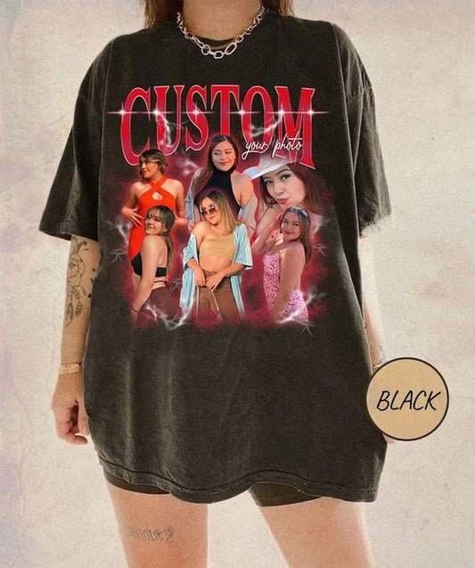 Custom Your Own Bootleg Shirt, Retro Custom Bootleg Rap Tee, Custom Your Photo Tee, Insert Your Design Shirt, Vintage Graphic 90s Tshirt, Custom Bootleg T-Shirt