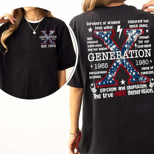 Customize Generation X Years Shirt, Christmas Generation X New Version Two Side Shirt Raised on Hose Water and Neglect Generation X T Shirt Cotton top