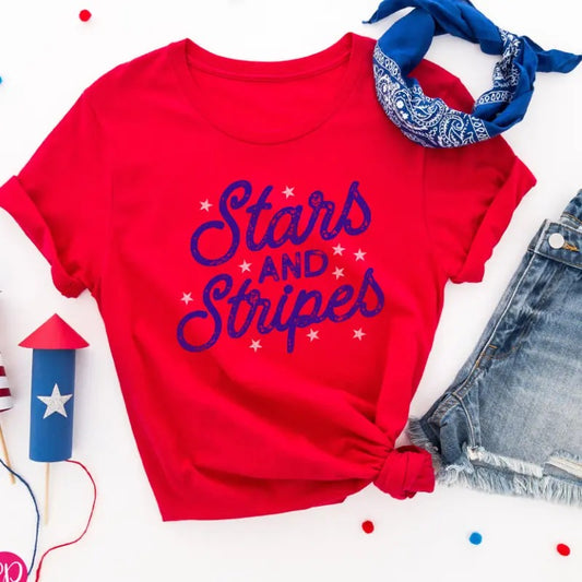 Cute 4th Of July T-shirt, Stars And Stripes Tee, Red White And Blue Shirt